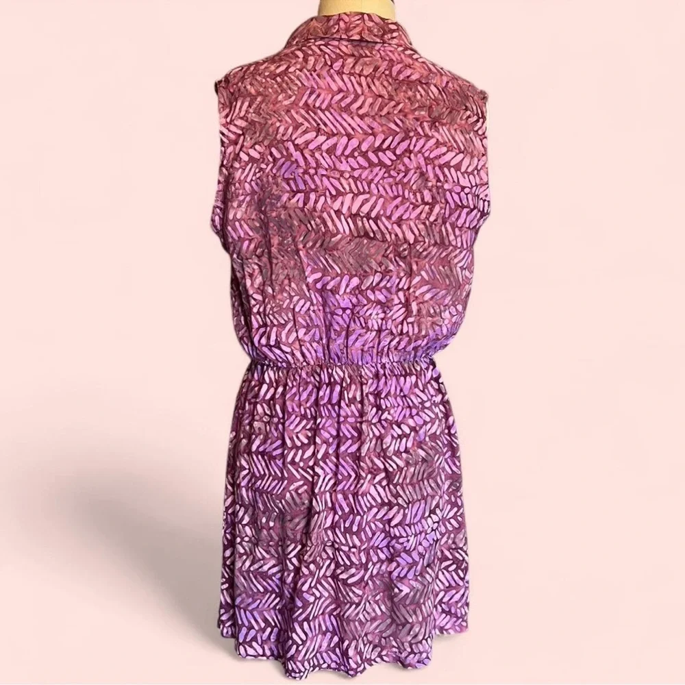 💜Batik Sleeveless Mini Dress in Purple by Hand Kreation - Picture 2 of 4
